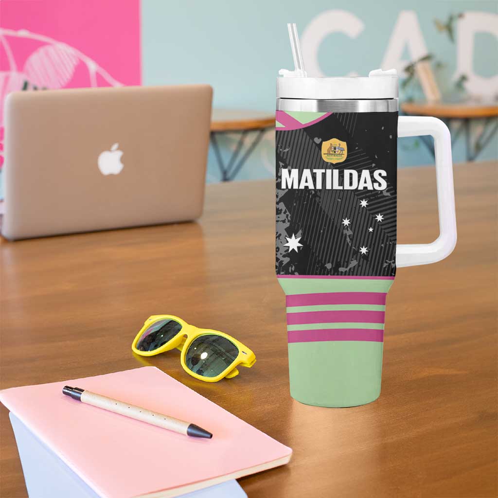 Custom Australia Matildas 2026 Tumbler With Handle Come On Aussie Grunge Style