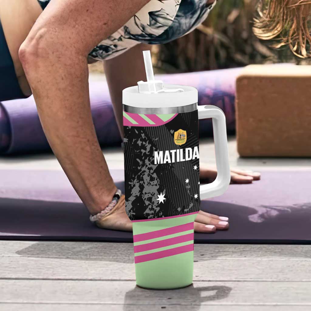 Custom Australia Matildas 2026 Tumbler With Handle Come On Aussie Grunge Style