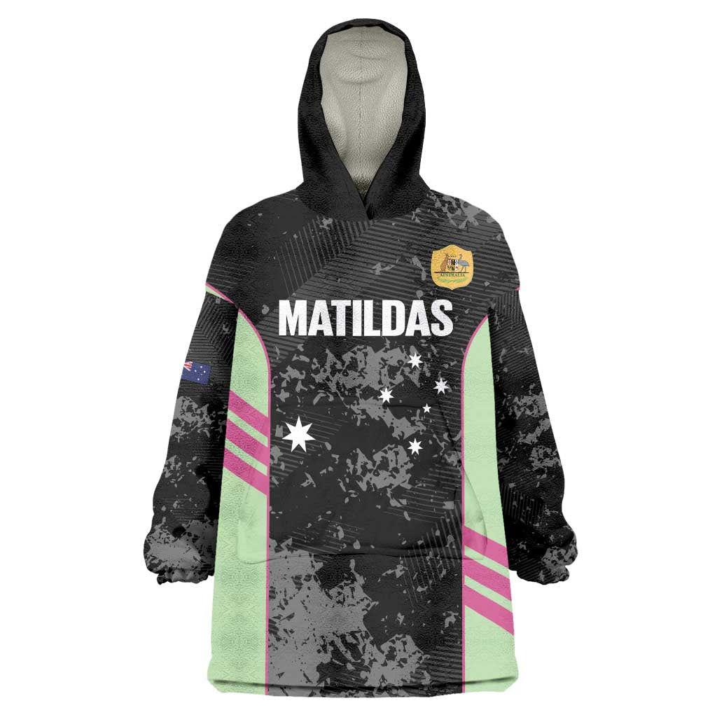 Custom Australia Matildas 2026 Wearable Blanket Hoodie Come On Aussie Grunge Style