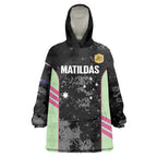 Custom Australia Matildas 2026 Wearable Blanket Hoodie Come On Aussie Grunge Style