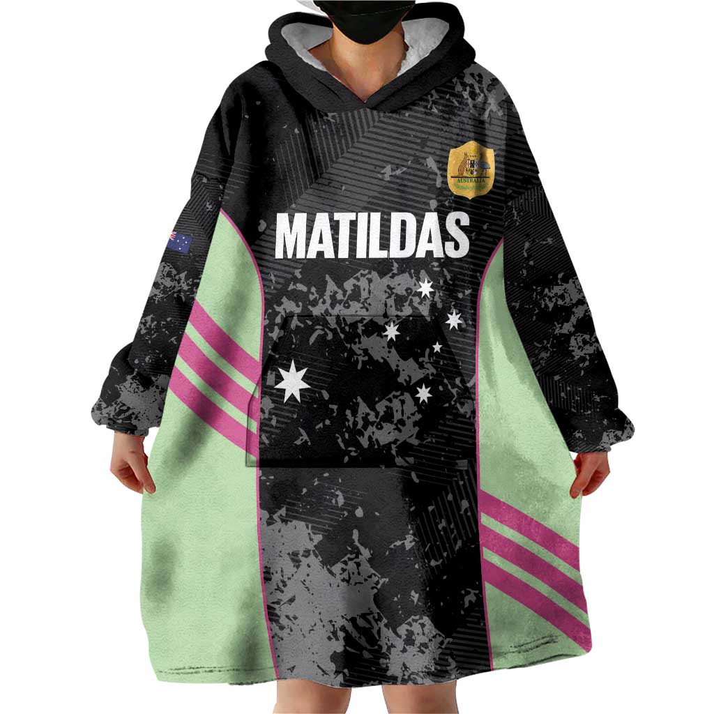 Custom Australia Matildas 2026 Wearable Blanket Hoodie Come On Aussie Grunge Style