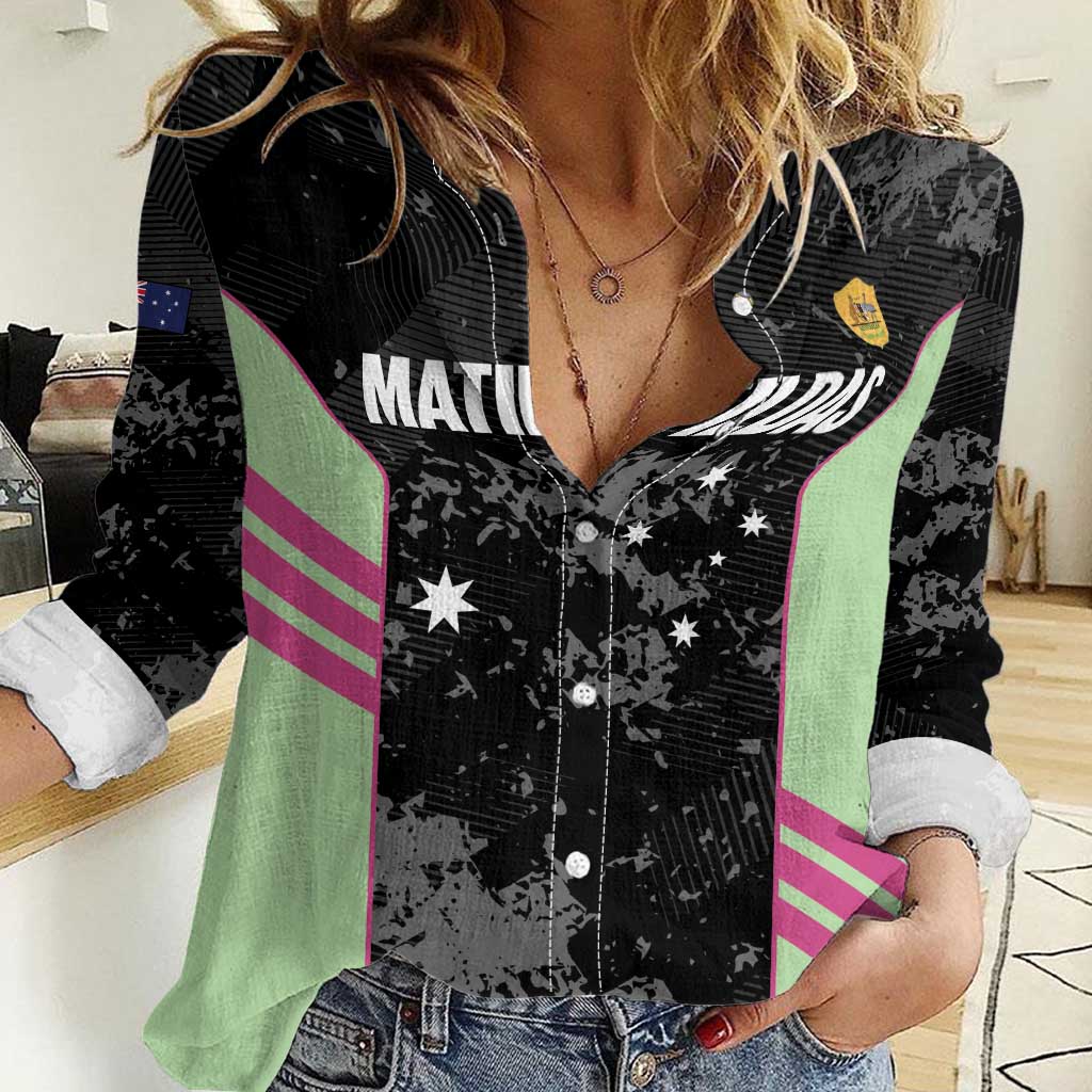 Custom Australia Matildas 2026 Women Casual Shirt Come On Aussie Grunge Style