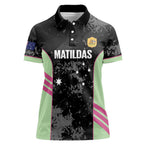 Custom Australia Matildas 2026 Women Polo Shirt Come On Aussie Grunge Style