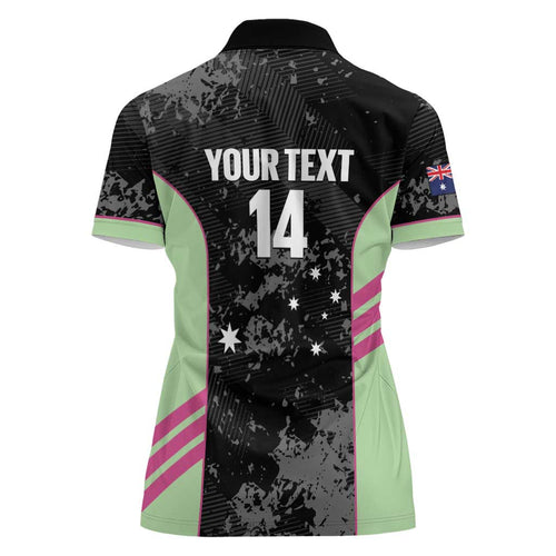 Custom Australia Matildas 2026 Women Polo Shirt Come On Aussie Grunge Style