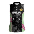 Custom Australia Matildas 2026 Women Sleeveless Polo Shirt Come On Aussie Grunge Style