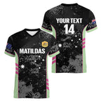 Custom Australia Matildas 2026 Women V-Neck T-Shirt Come On Aussie Grunge Style