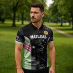 Custom Australia Matildas 2026 Zipper Polo Shirt Come On Aussie Grunge Style