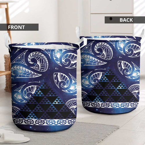Matariki New Zealand Laundry Basket NZ Niho Taniwha Maori New Year Blue Galaxy