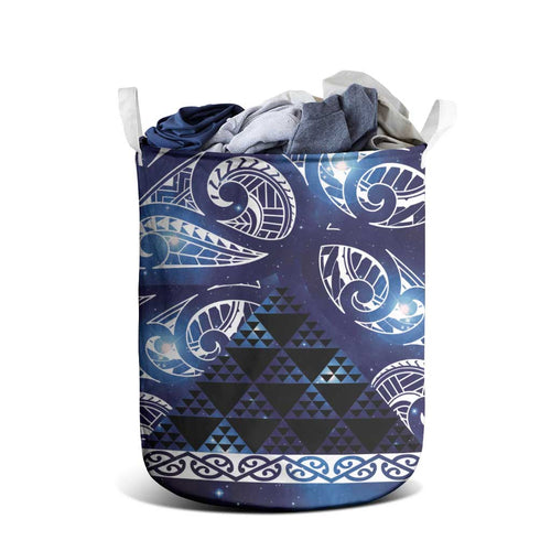 Matariki New Zealand Laundry Basket NZ Niho Taniwha Maori New Year Blue Galaxy