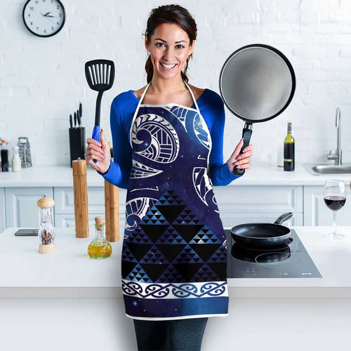Matariki New Zealand Apron NZ Niho Taniwha Maori New Year Blue Galaxy