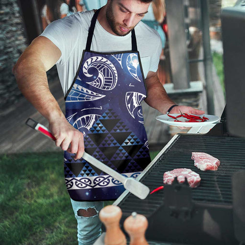Matariki New Zealand Apron NZ Niho Taniwha Maori New Year Blue Galaxy