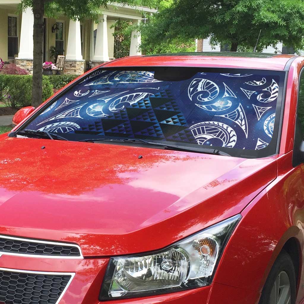Matariki New Zealand Auto Sun Shade NZ Niho Taniwha Maori New Year Blue Galaxy