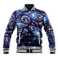 Matariki New Zealand Baseball Jacket NZ Niho Taniwha Maori New Year Blue Galaxy