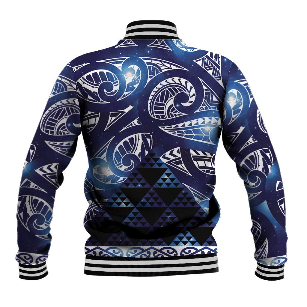 Matariki New Zealand Baseball Jacket NZ Niho Taniwha Maori New Year Blue Galaxy