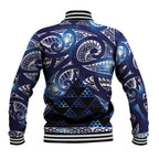 Matariki New Zealand Baseball Jacket NZ Niho Taniwha Maori New Year Blue Galaxy