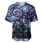 Matariki New Zealand Baseball Jersey NZ Niho Taniwha Maori New Year Blue Galaxy