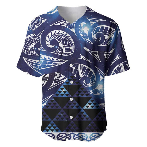 Matariki New Zealand Baseball Jersey NZ Niho Taniwha Maori New Year Blue Galaxy