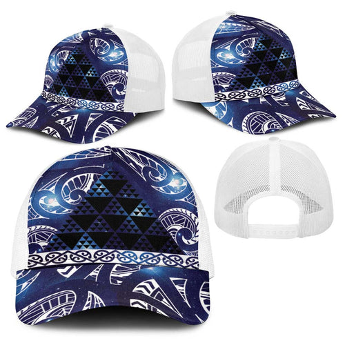 Matariki New Zealand Baseball Net Cap NZ Niho Taniwha Maori New Year Blue Galaxy