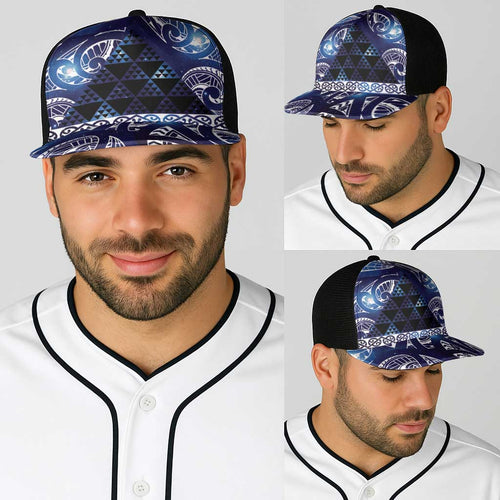 Matariki New Zealand Baseball Net Cap NZ Niho Taniwha Maori New Year Blue Galaxy