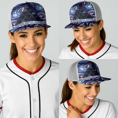 Matariki New Zealand Baseball Net Cap NZ Niho Taniwha Maori New Year Blue Galaxy