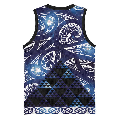Matariki New Zealand Basketball Jersey NZ Niho Taniwha Maori New Year Blue Galaxy