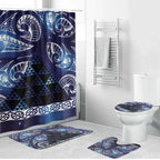 Matariki New Zealand Bathroom Set NZ Niho Taniwha Maori New Year Blue Galaxy