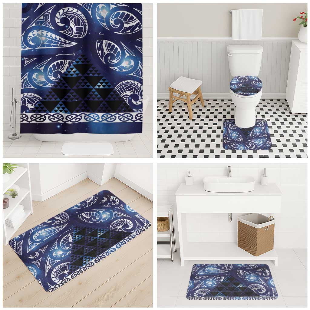 Matariki New Zealand Bathroom Set NZ Niho Taniwha Maori New Year Blue Galaxy