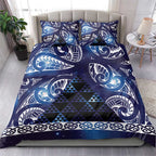 Matariki New Zealand Bedding Set NZ Niho Taniwha Maori New Year Blue Galaxy