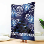 Matariki New Zealand Blanket NZ Niho Taniwha Maori New Year Blue Galaxy