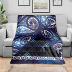 Matariki New Zealand Blanket NZ Niho Taniwha Maori New Year Blue Galaxy