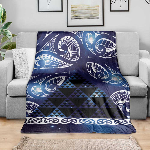 Matariki New Zealand Blanket NZ Niho Taniwha Maori New Year Blue Galaxy