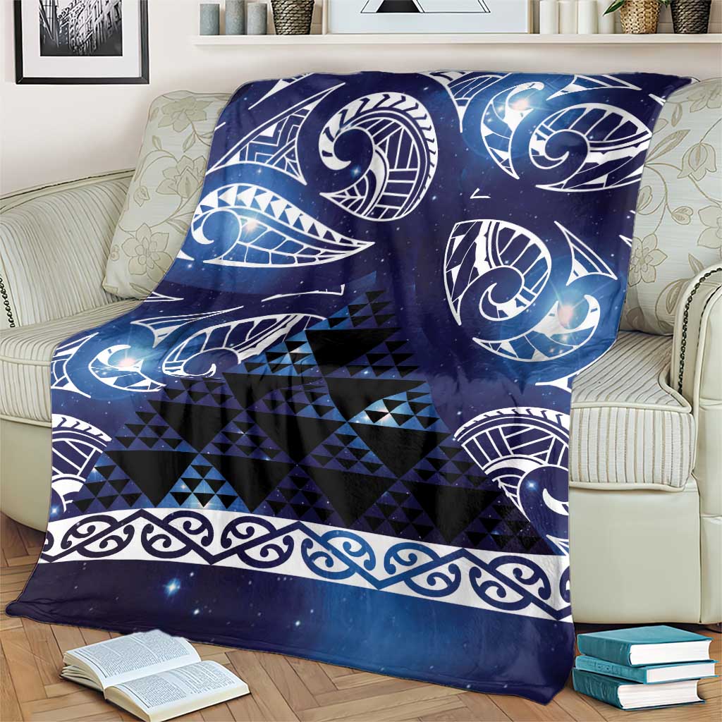 Matariki New Zealand Blanket NZ Niho Taniwha Maori New Year Blue Galaxy