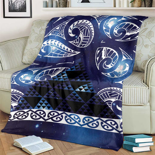 Matariki New Zealand Blanket NZ Niho Taniwha Maori New Year Blue Galaxy