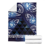 Matariki New Zealand Blanket NZ Niho Taniwha Maori New Year Blue Galaxy