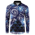 Matariki New Zealand Button Sweatshirt NZ Niho Taniwha Maori New Year Blue Galaxy