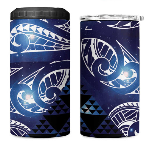 Matariki New Zealand 4 in 1 Can Cooler Tumbler NZ Niho Taniwha Maori New Year Blue Galaxy
