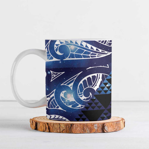 Matariki New Zealand Ceramic Mug NZ Niho Taniwha Maori New Year Blue Galaxy
