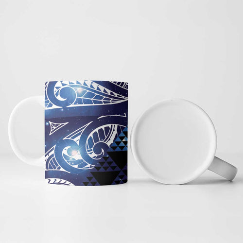 Matariki New Zealand Ceramic Mug NZ Niho Taniwha Maori New Year Blue Galaxy