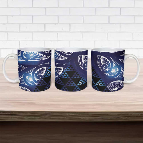 Matariki New Zealand Ceramic Mug NZ Niho Taniwha Maori New Year Blue Galaxy