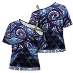 Matariki New Zealand Cross Shoulder Shirt NZ Niho Taniwha Maori New Year Blue Galaxy