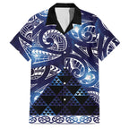 Matariki New Zealand Family Matching Long Sleeve Bodycon Dress and Hawaiian Shirt NZ Niho Taniwha Maori New Year Blue Galaxy