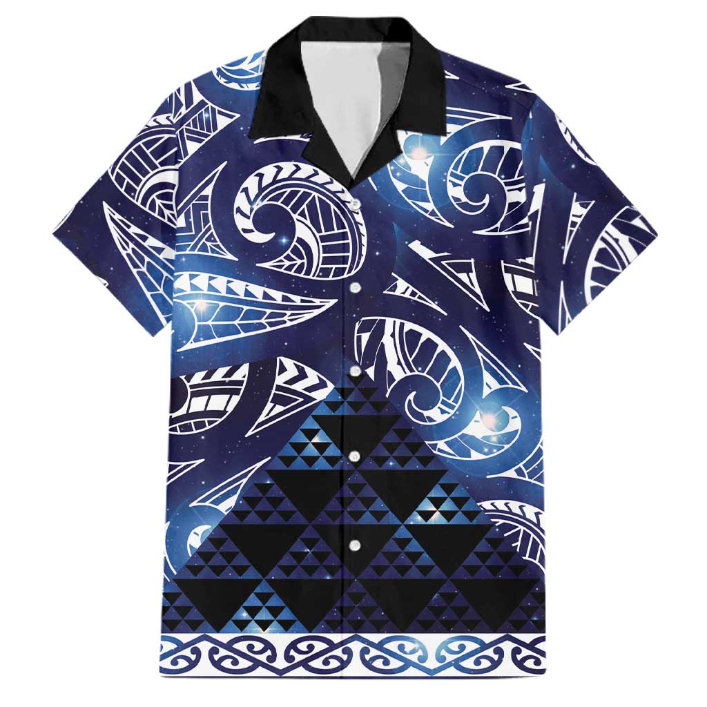 Matariki New Zealand Family Matching Mermaid Dress and Hawaiian Shirt NZ Niho Taniwha Maori New Year Blue Galaxy