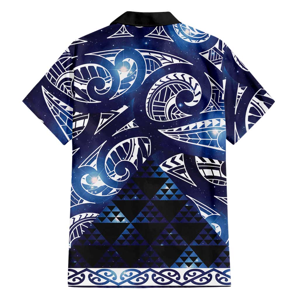 Matariki New Zealand Family Matching Puletasi and Hawaiian Shirt NZ Niho Taniwha Maori New Year Blue Galaxy