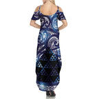 Matariki New Zealand Family Matching Summer Maxi Dress and Hawaiian Shirt NZ Niho Taniwha Maori New Year Blue Galaxy