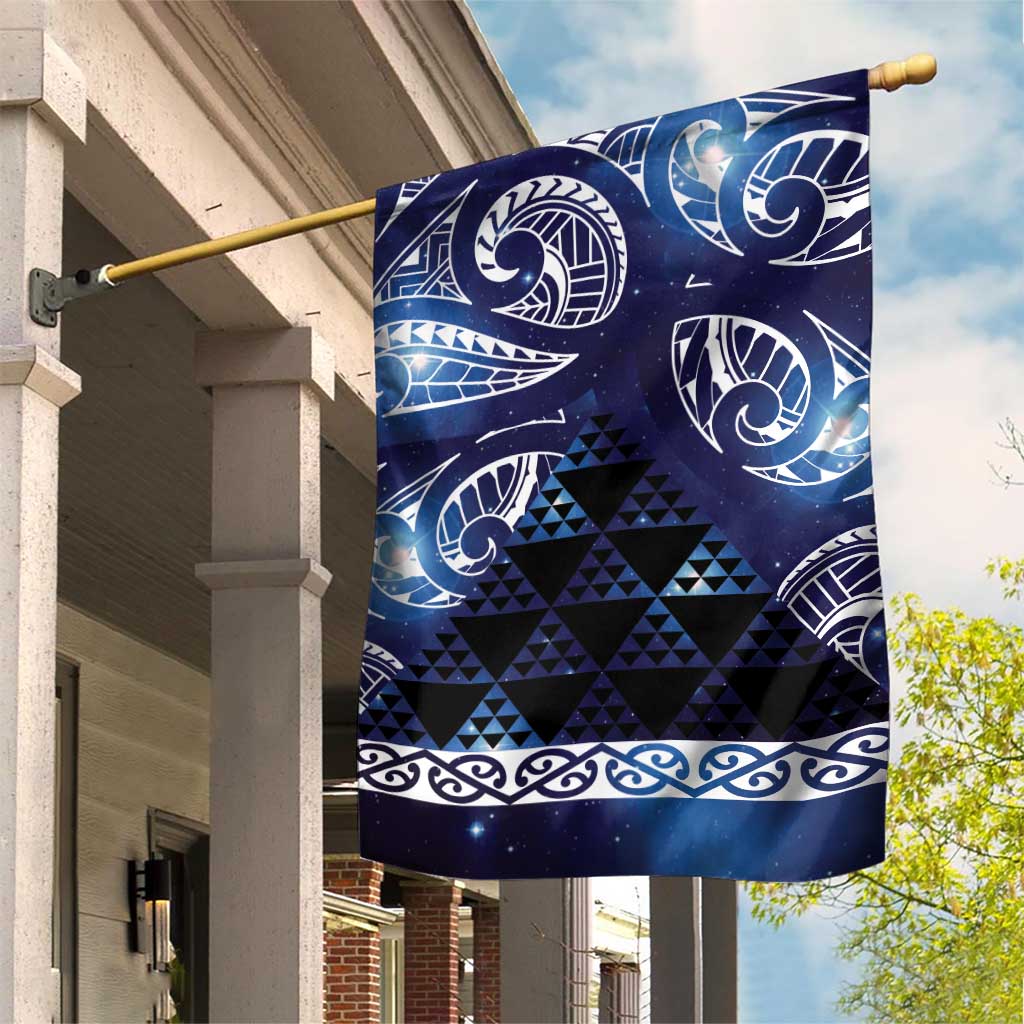 Matariki New Zealand Garden Flag NZ Niho Taniwha Maori New Year Blue Galaxy