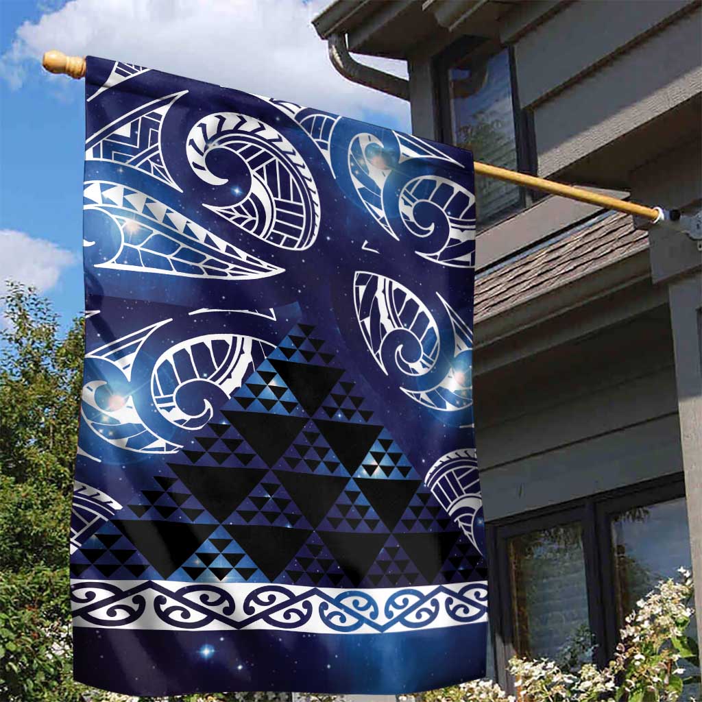 Matariki New Zealand Garden Flag NZ Niho Taniwha Maori New Year Blue Galaxy