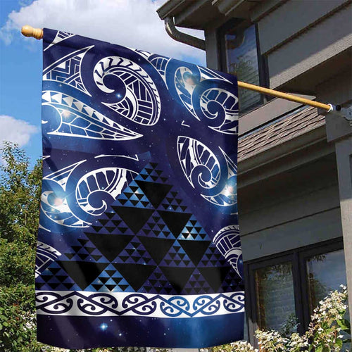 Matariki New Zealand Garden Flag NZ Niho Taniwha Maori New Year Blue Galaxy