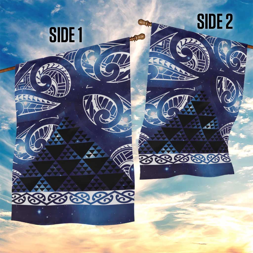 Matariki New Zealand Garden Flag NZ Niho Taniwha Maori New Year Blue Galaxy