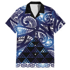 Matariki New Zealand Hawaiian Shirt NZ Niho Taniwha Maori New Year Blue Galaxy