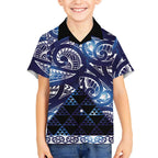 Matariki New Zealand Hawaiian Shirt NZ Niho Taniwha Maori New Year Blue Galaxy